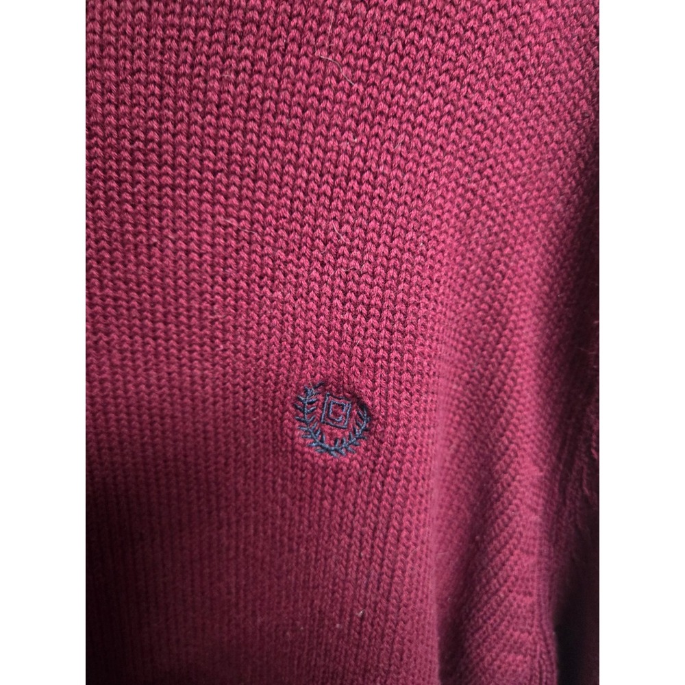 Chaps Mens XXL Burgundy Red Cotton Knit‎ Crewneck Sweater Long Sleeve Pullover - Picture 2 of 6